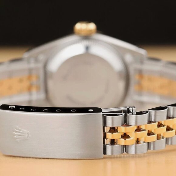 ROLEX LADIES 18K DATEJUST FACTORY DIAMOND ROMAN WATCH